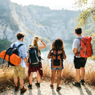 Backpacker friends on an adventure